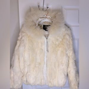 Real Fur Hooded Coat size XL